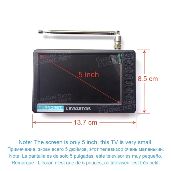 2025 bolso tv d5 5 Polegada DVB-T2 atsc ISDB-T tdt digital - Image 5