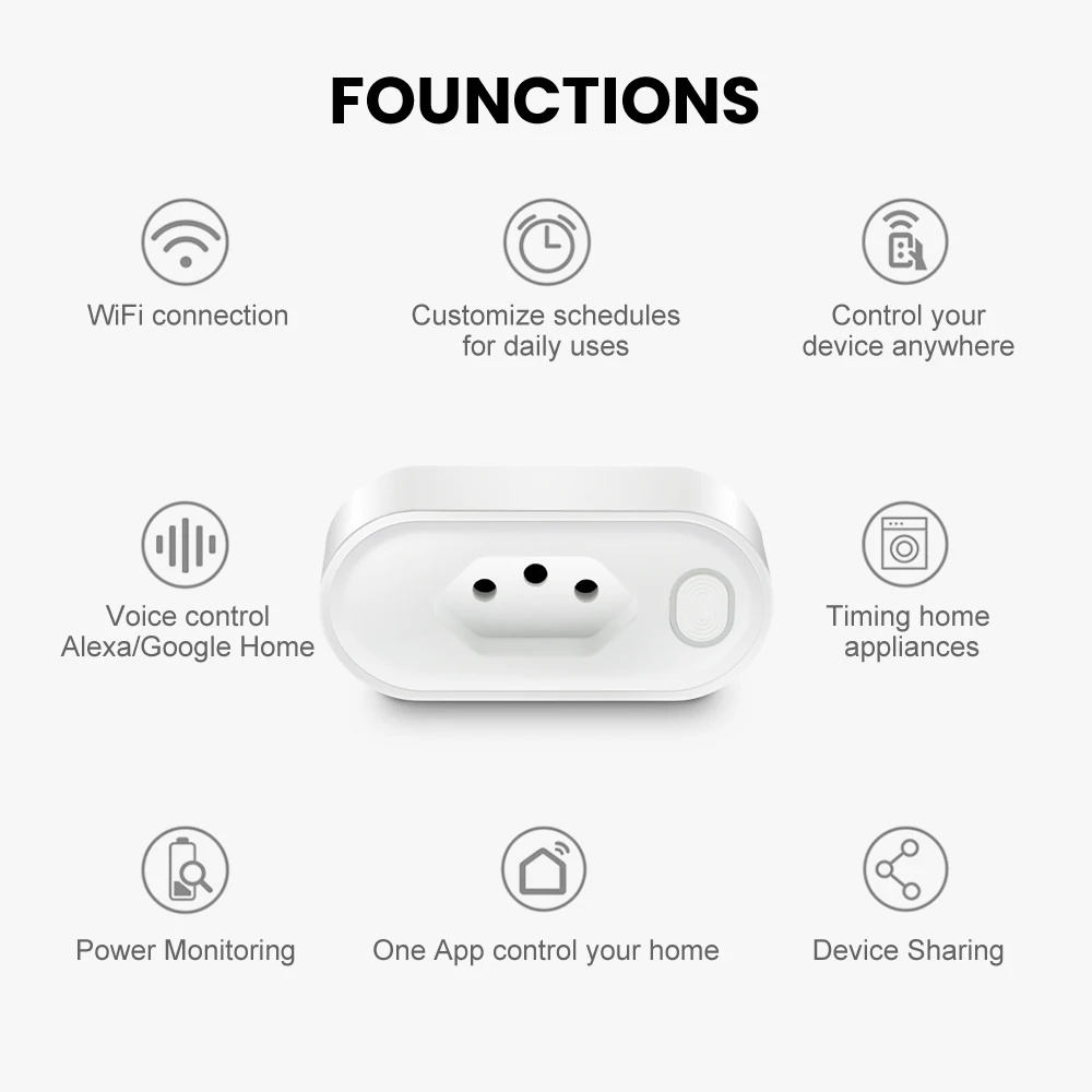 AVATTO Tuya Brasil Tomada WiFi/Zigbee 16A/20A Plugue Int. - Image 2